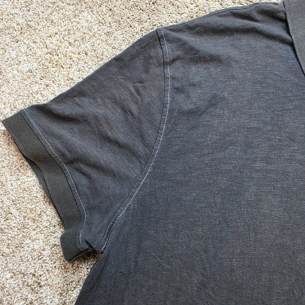 Carbon2cobalt Polo Shirt Mens XXL Charcoal Grey Orange Double Layer Cotton - Picture 5 of 10
